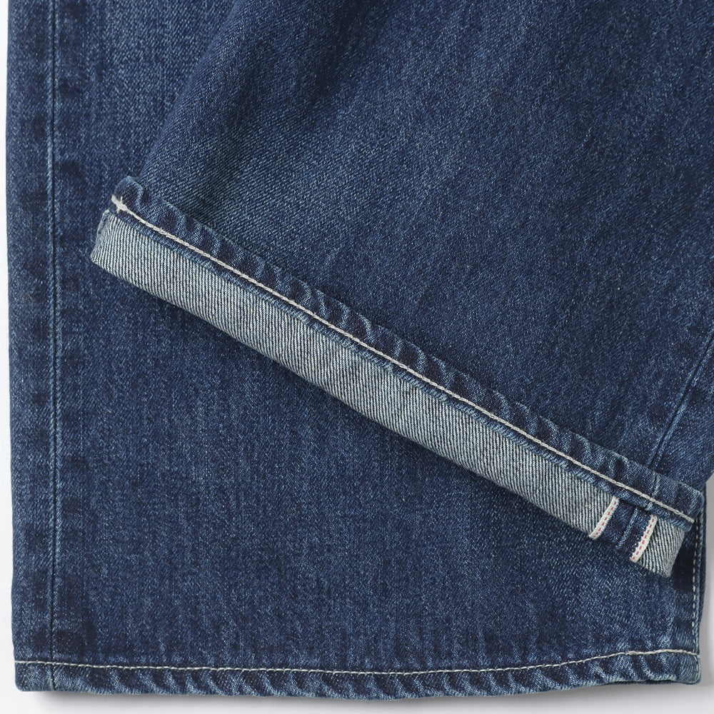 Selvage Denim Five Pocket Wide Straight Pants(Dk.FADE)