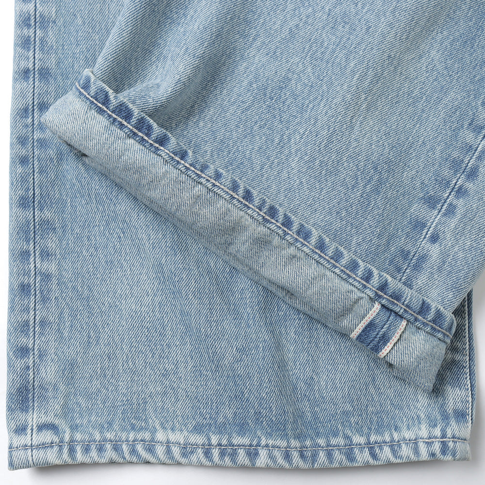 Selvage Denim Five Pocket Wide Straight Pants(Lt.FADE)