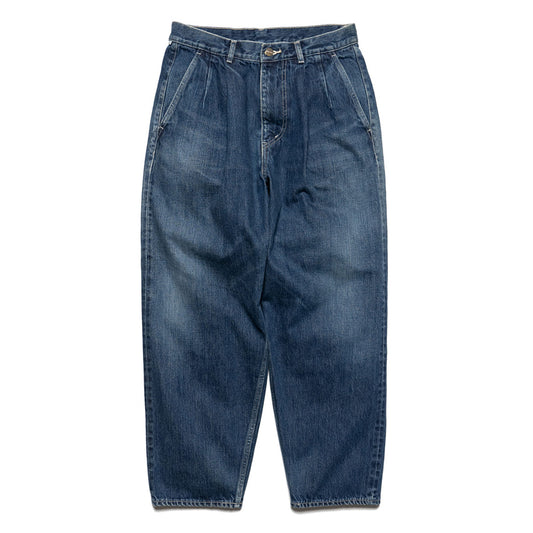 Selvage Denim Two Tuck Tapered Pants(Dk. FADE)
