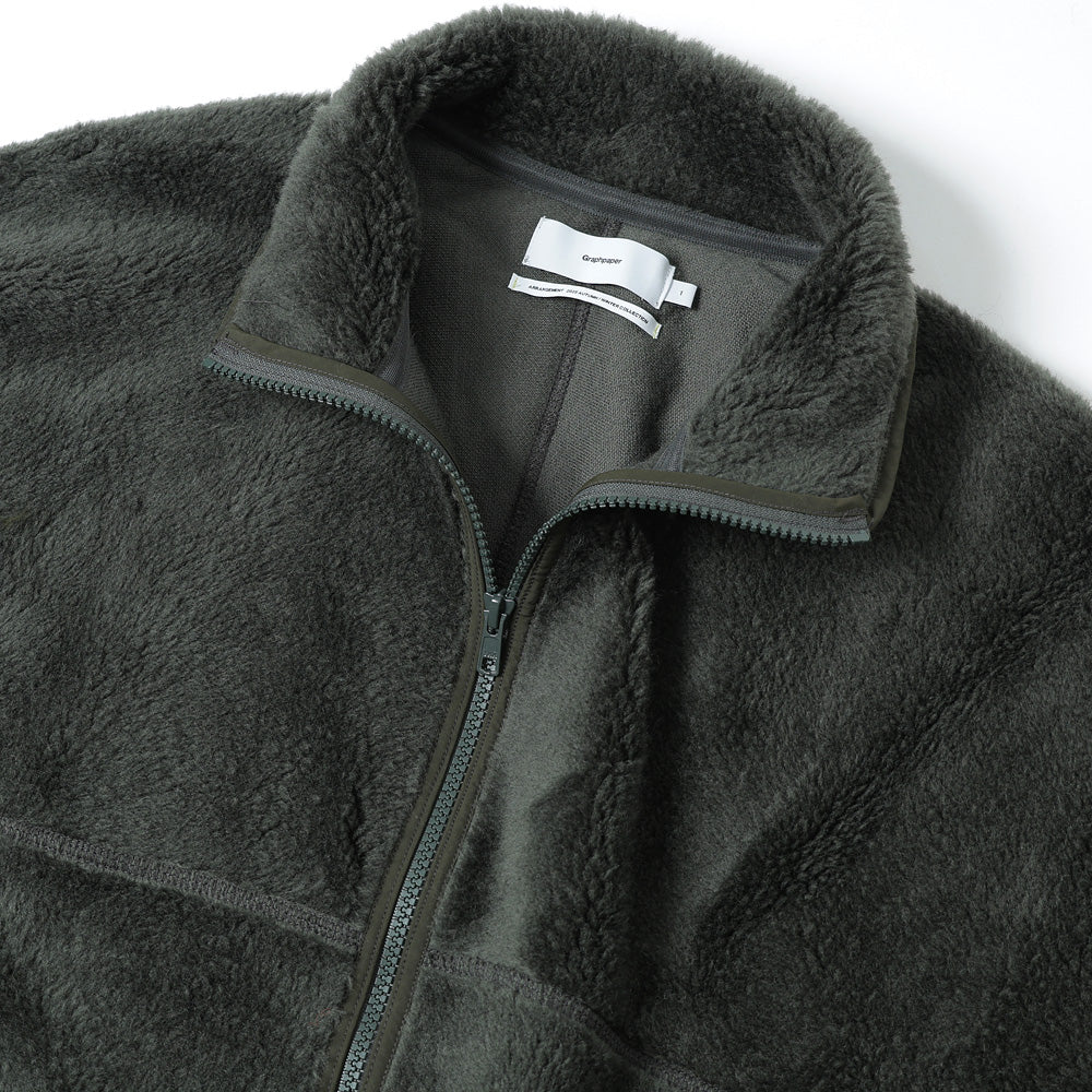 Wool Boa Zip-Up Blouson