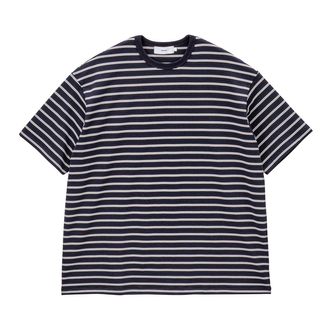 Graphpaper) Tri Spun Border S/S Tee (GU261-70120B) | Graphpaper