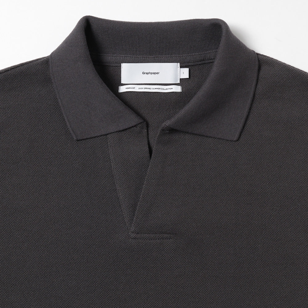 Graphpaper) Cotton Pique Jersey S/S Skipper Polo (GU261-70416
