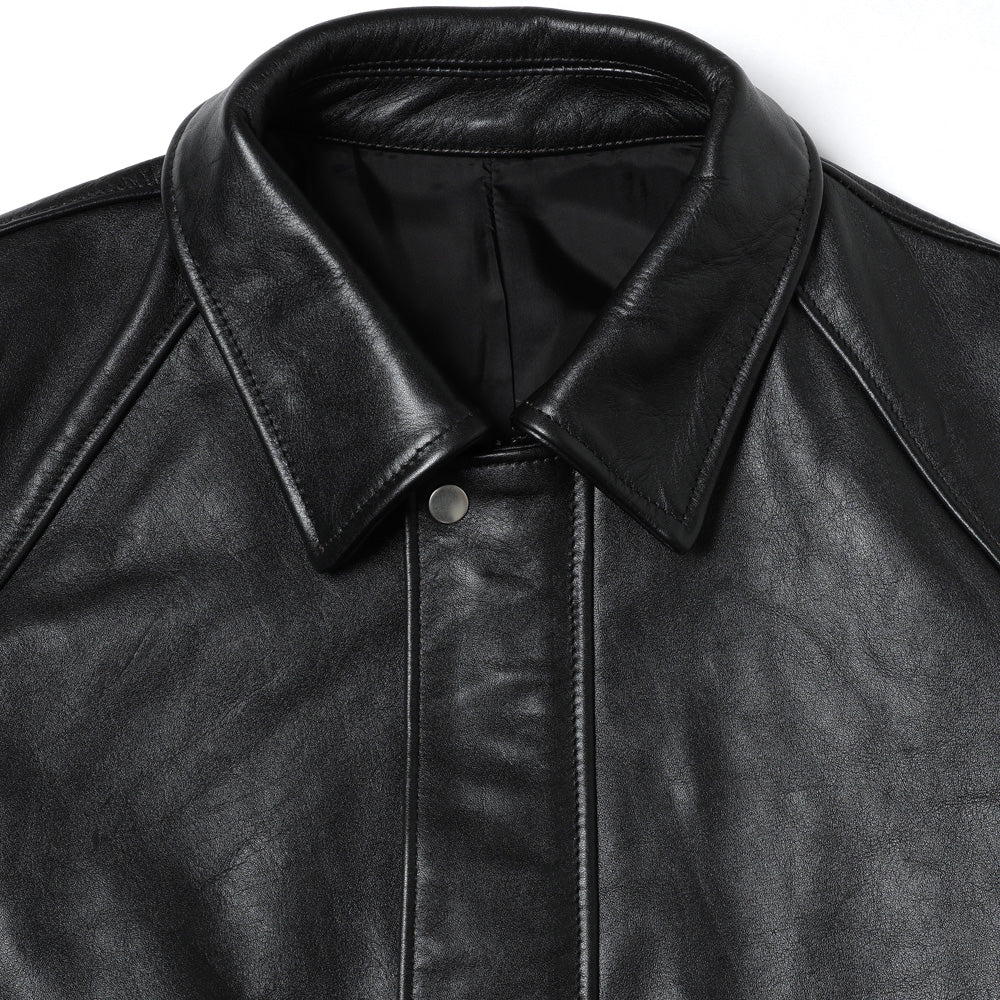 Cow Leather Raglan Blouson