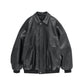 Cow Leather Raglan Blouson