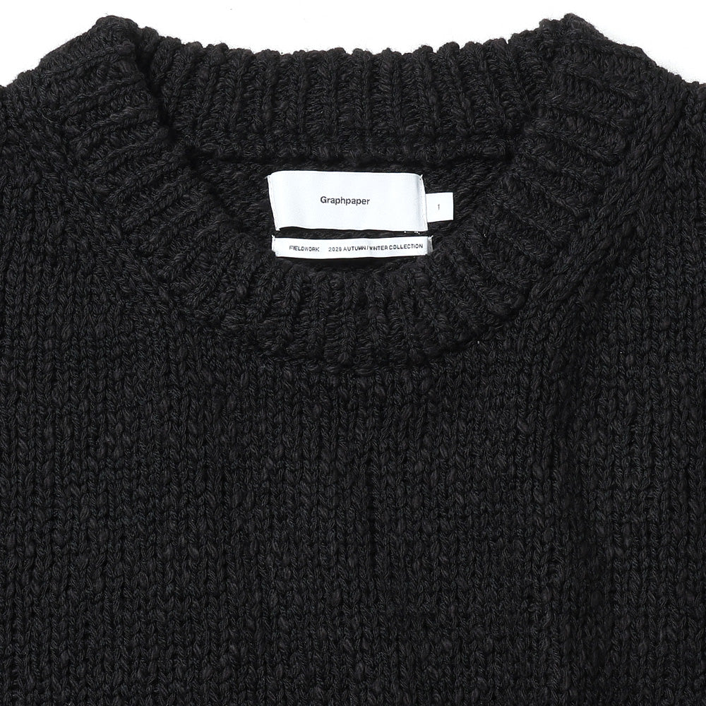 Graphpaper) Cotton Wool Slub Oversized Crew Neck Knit (GU263-80602
