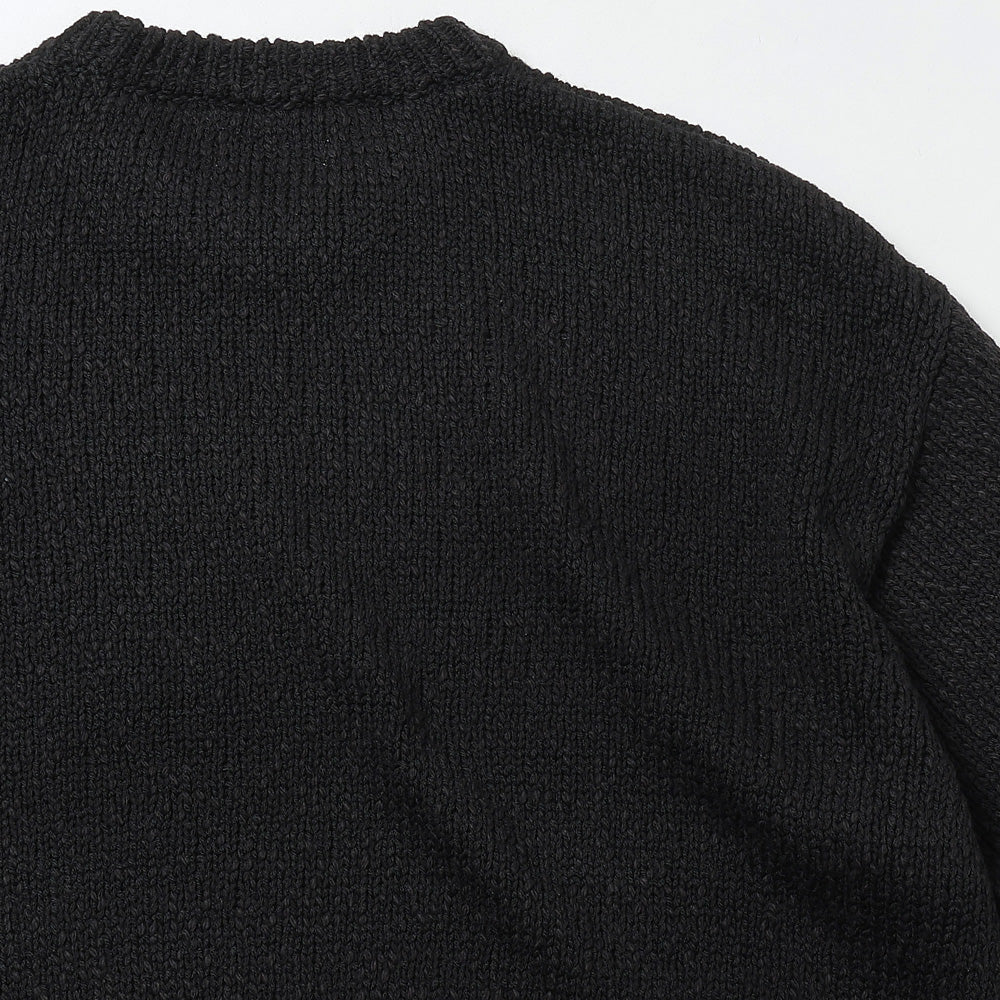 Cotton Wool Slub Oversized Crew Neck Knit