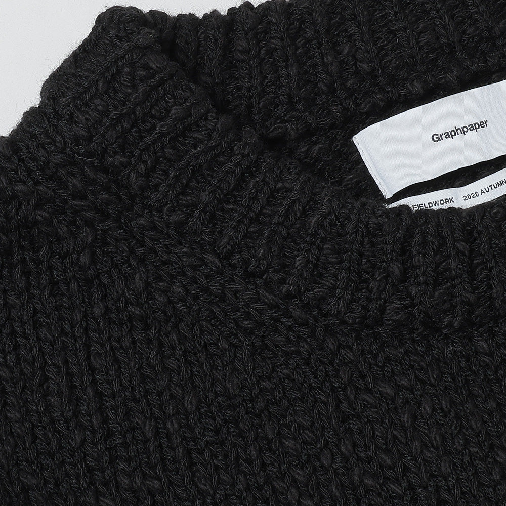 Graphpaper) Cotton Wool Slub Oversized Crew Neck Knit (GU263-80602