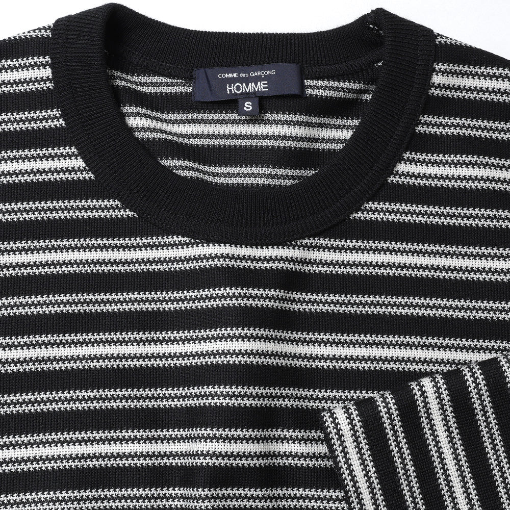 COMME des GARCONS HOMME) 綿ラッセルボーダー T018 (HQ-T018-051
