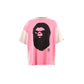 SAINT Mxxxxxx  × A BATHING APE® SS TEE HANDPRINT WHITE×PINK