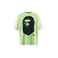 SAINT Mxxxxxx  × A BATHING APE® SS TEE HANDPRINT WHT×GRN