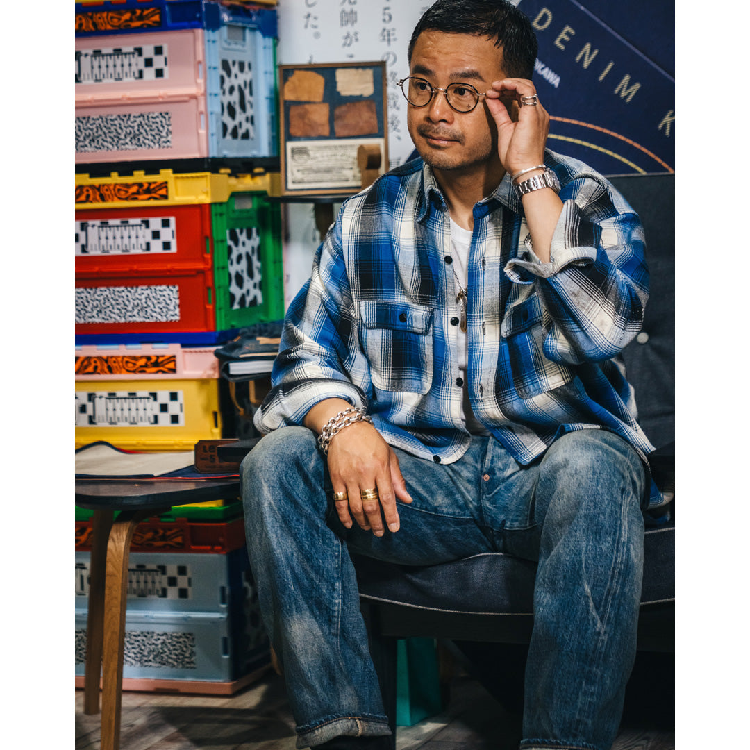 SAINT Mxxxxxx × BerBerJin FLANNEL SHIRT CHECK BLUE