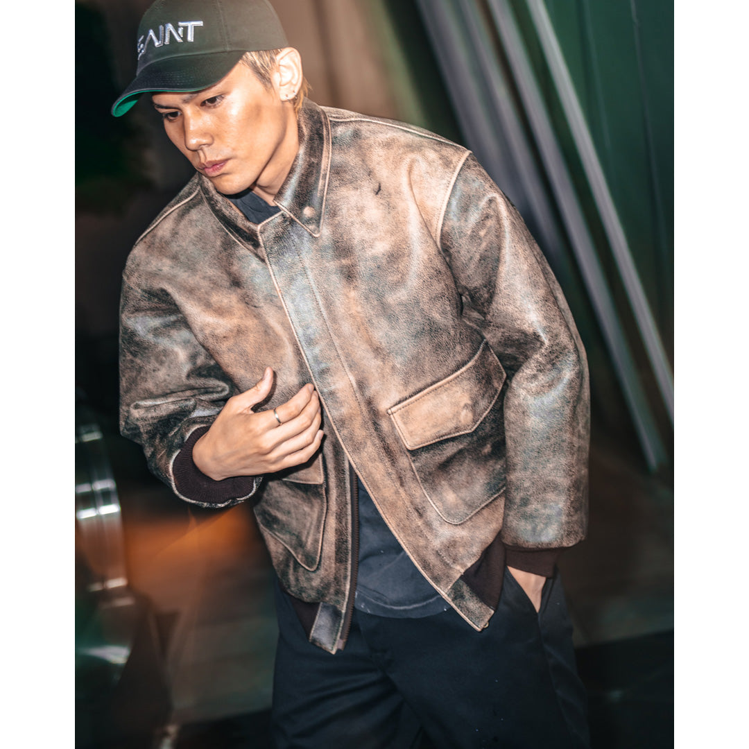 Saint Mxxxxxx (St. Michael) SRYM_LEATHER A2 JKT SM-HR1-0000-C80