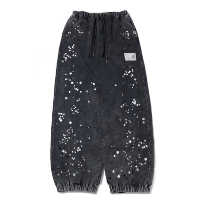 EMBELLISHED BLEACHED PANTS