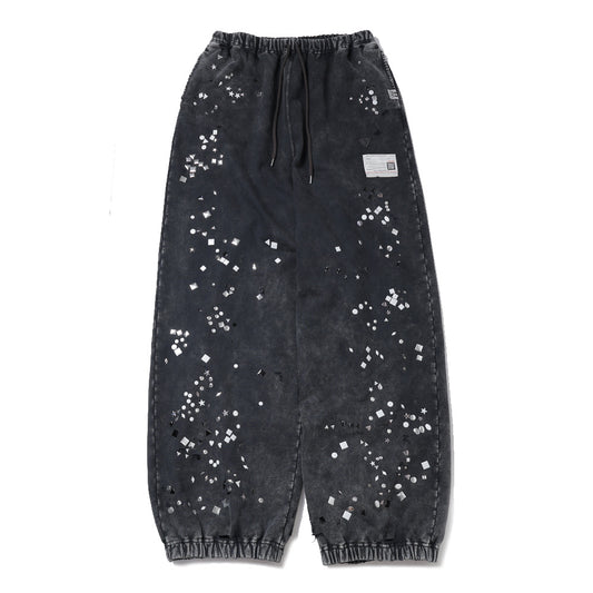 EMBELLISHED BLEACHED PANTS