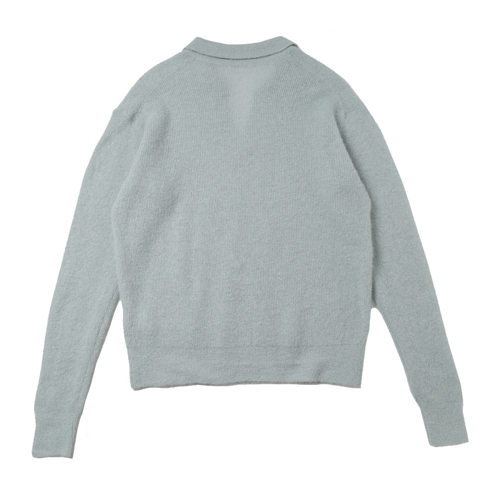 AURALEE) BABY SURI ALPACA SHEER KNIT SKIPPER POLO (A26AP02AK