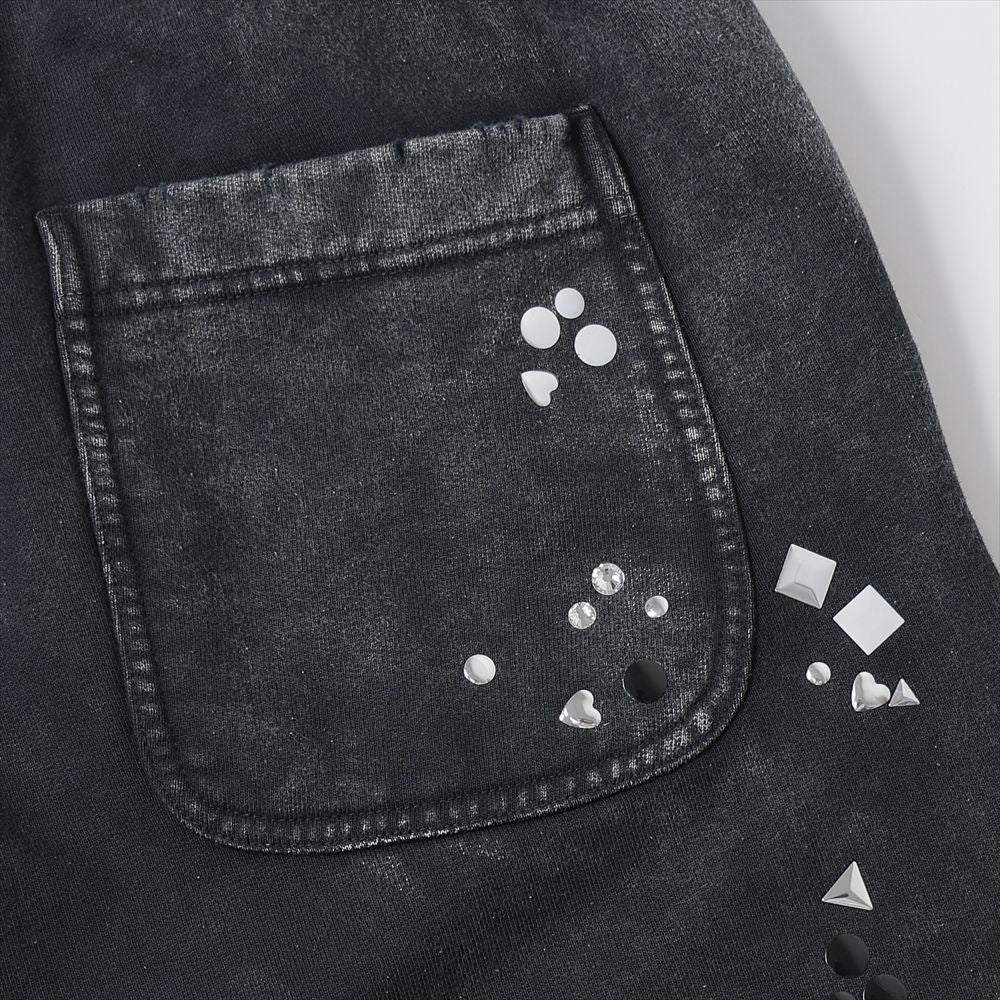 EMBELLISHED BLEACHED PANTS