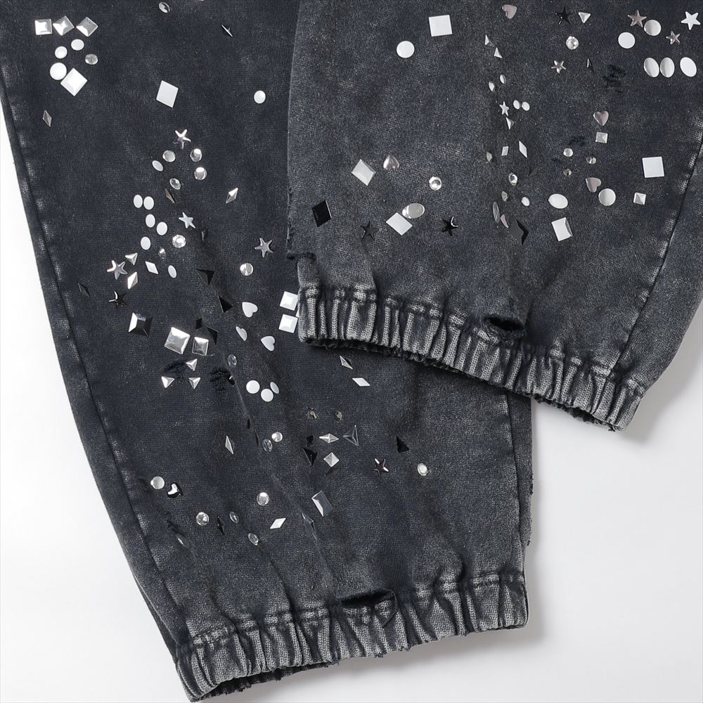 EMBELLISHED BLEACHED PANTS