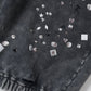EMBELLISHED BLEACHED PANTS