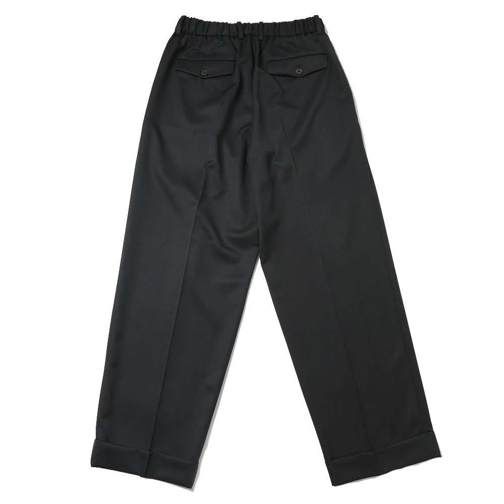 DOUBLE PLEATED WIDE TROUSERS ORGANIC WOOL GABARDINE