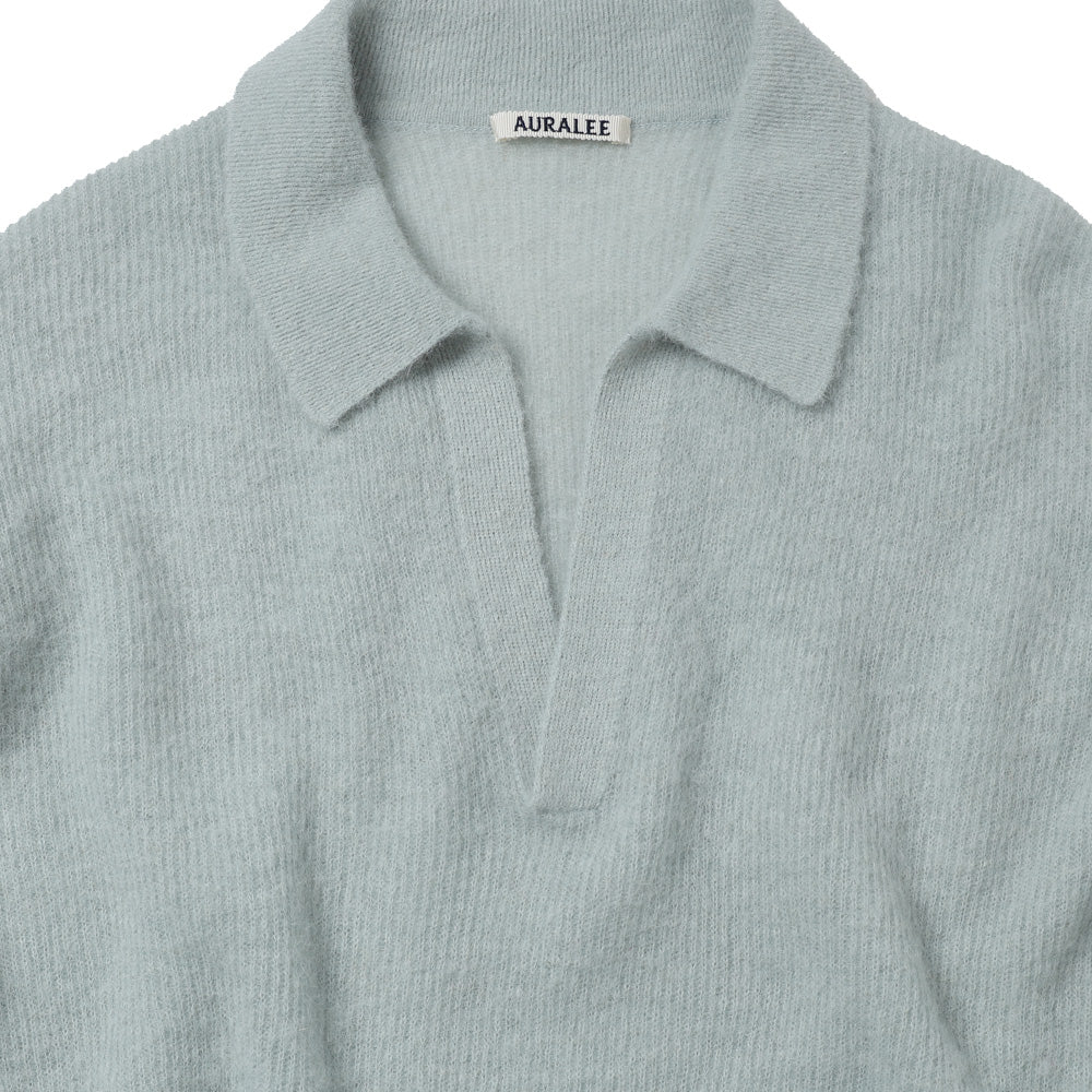 BABY SURI ALPACA SHEER KNIT SKIPPER POLO