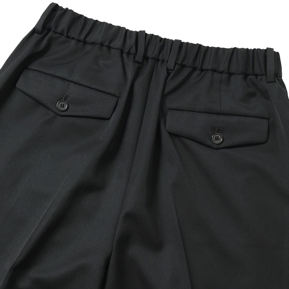DOUBLE PLEATED WIDE TROUSERS ORGANIC WOOL GABARDINE