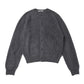 GARMENT-DYED BABY ALPACA FUR KNIT CREW-NECK CARDIGAN
