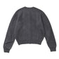 GARMENT-DYED BABY ALPACA FUR KNIT CREW-NECK CARDIGAN