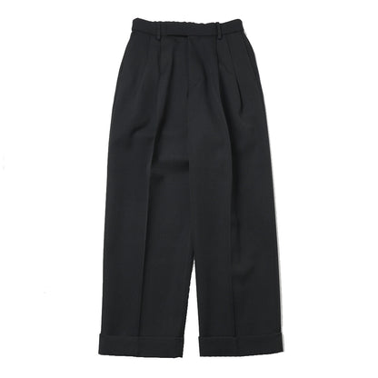 DOUBLE PLEATED SEMI EASY TROUSERS POLWARTH HARD TWILL