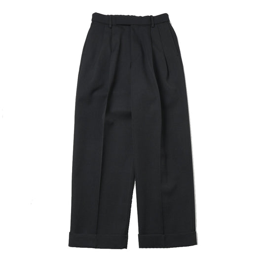 DOUBLE PLEATED SEMI EASY TROUSERS POLWARTH HARD TWILL