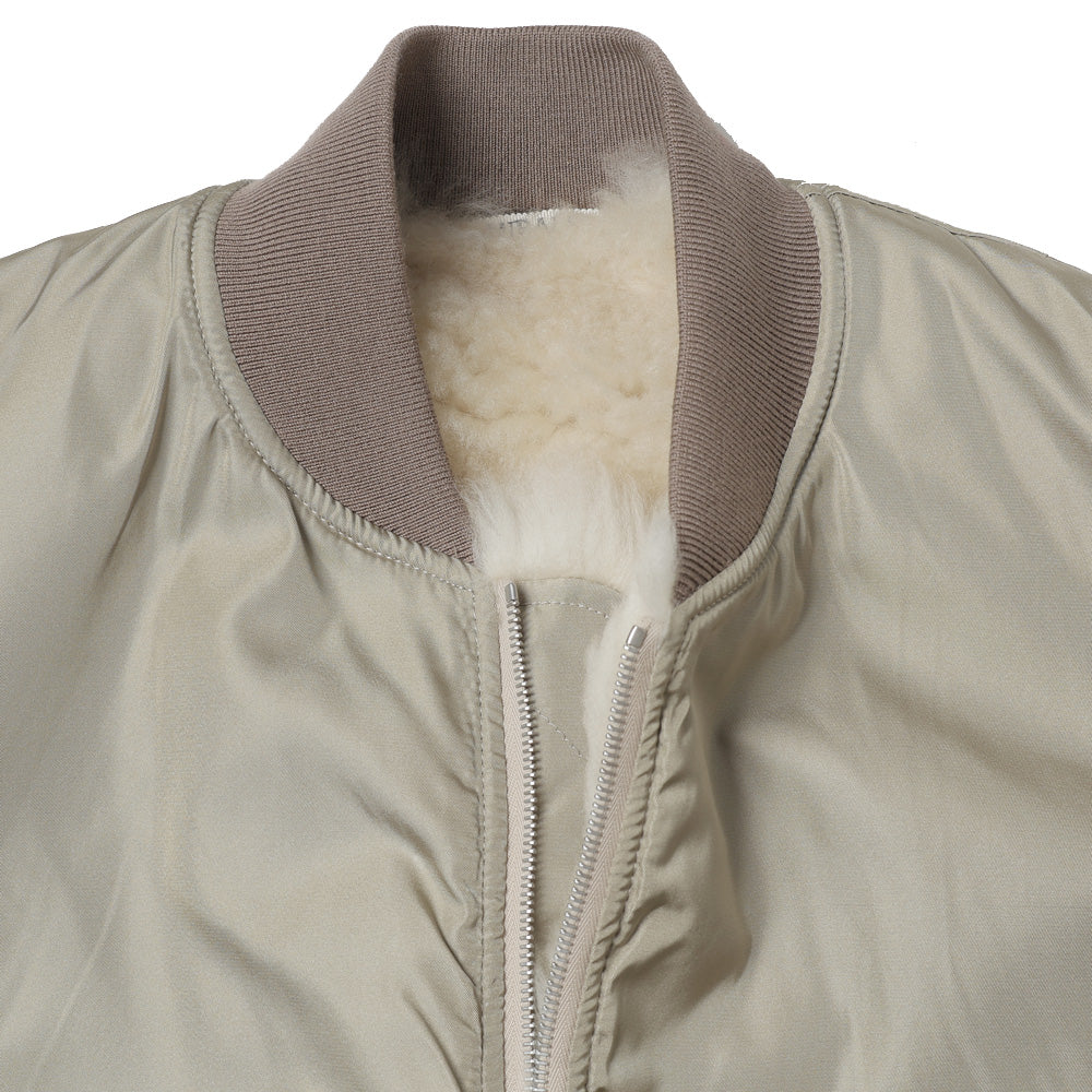 SILK TWILL FLIGHT BLOUSON / MERINO MOUTON LINING