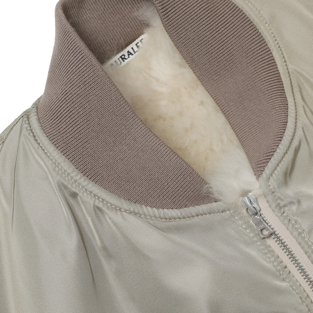 SILK TWILL FLIGHT BLOUSON / MERINO MOUTON LINING
