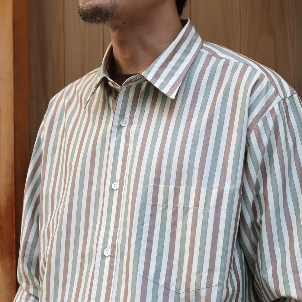 Cotton Silk Stripe Shirt