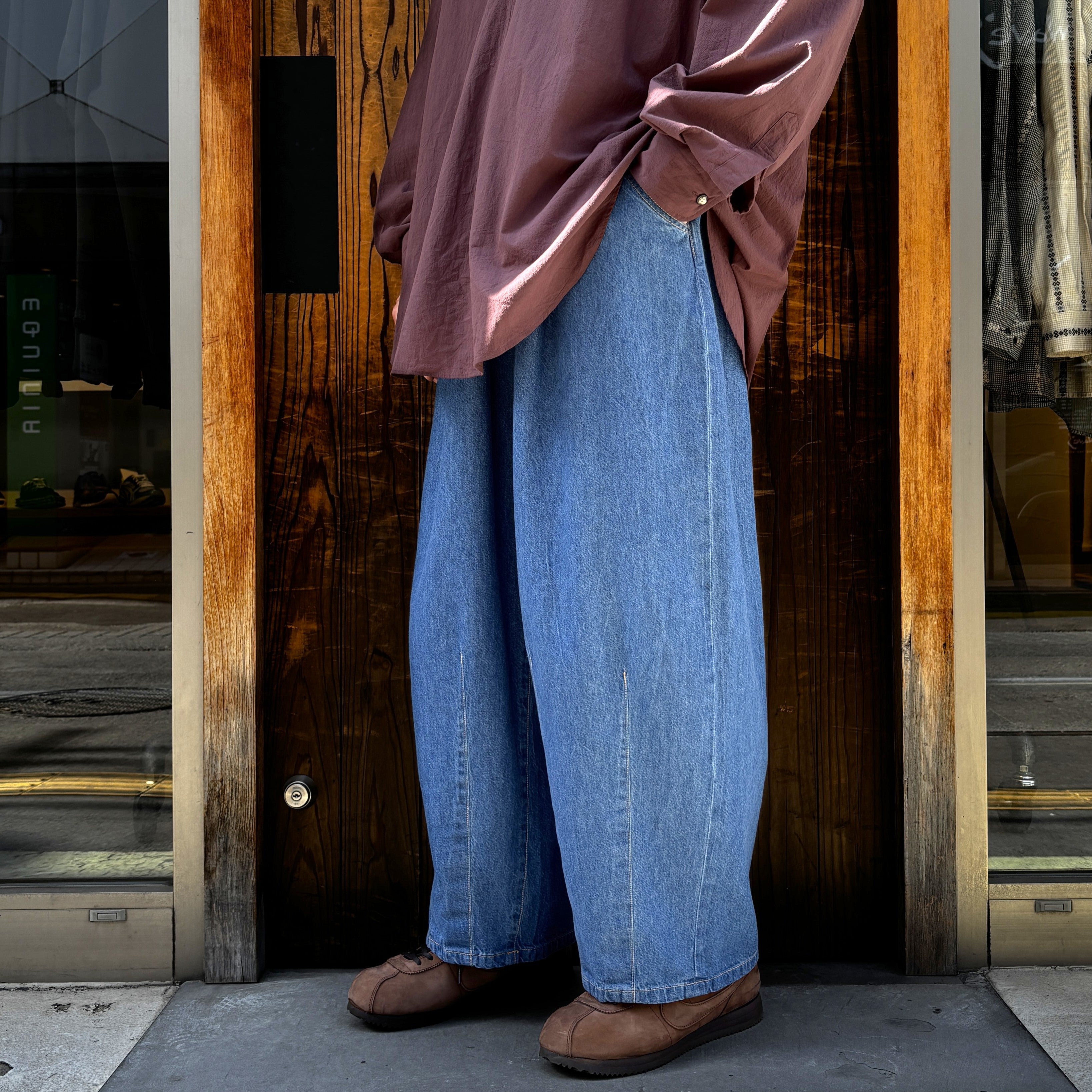is-ness(イズネス)5-Pocket Balloon Pants (Enzyme Wash