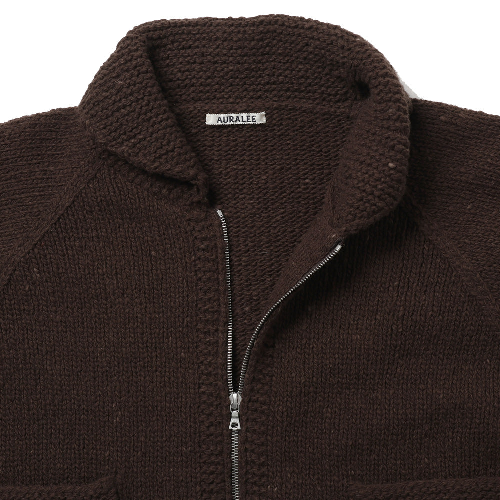 WOOL LOW-GAUGE KNIT ZIP COWICHAN