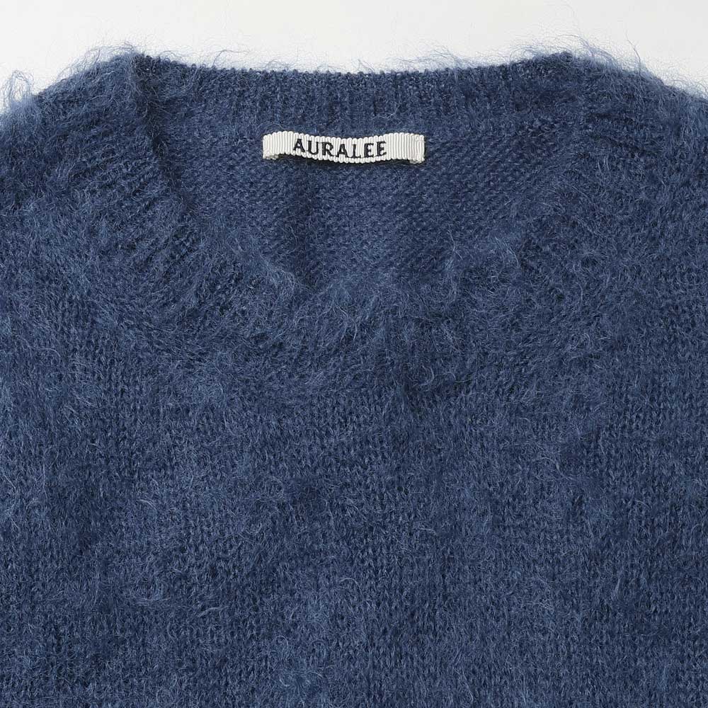 BRUSHED SUPER KID MOHAIR KNIT P/O