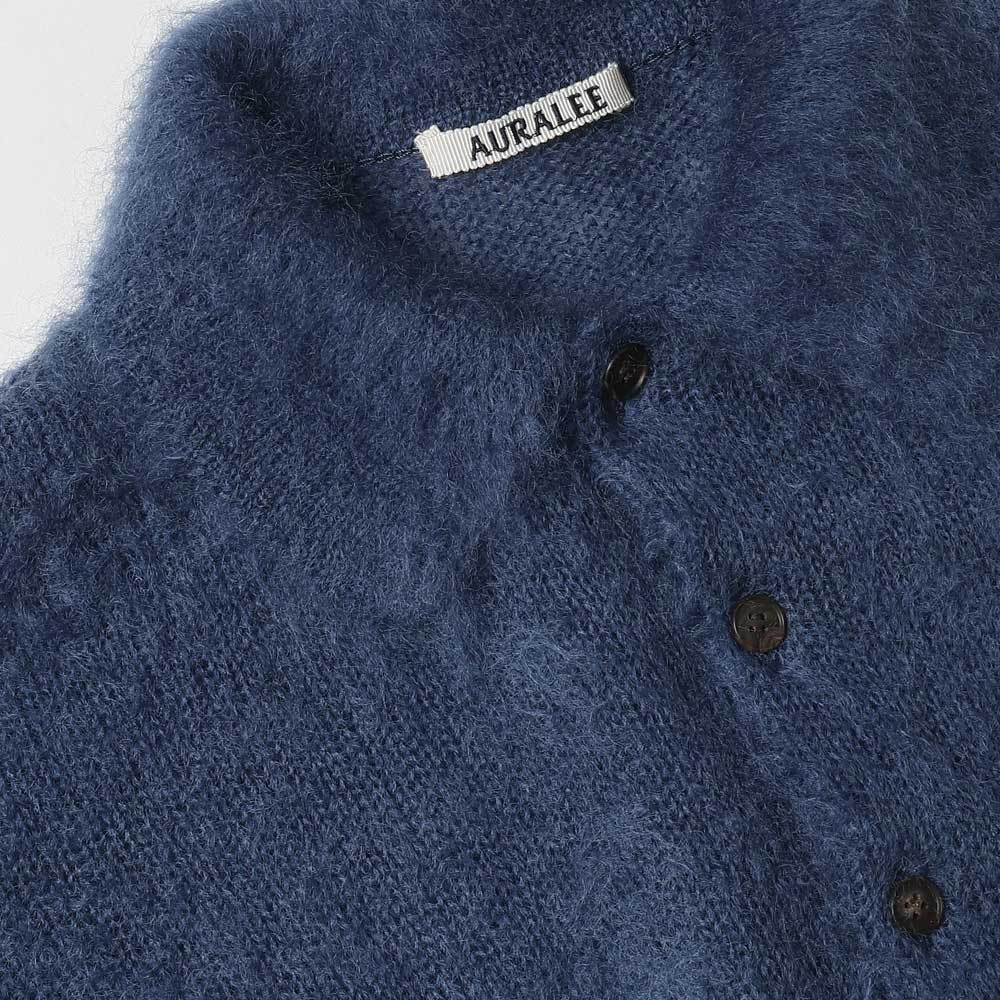 BRUSHED SUPER KID MOHAIR KNIT POLO