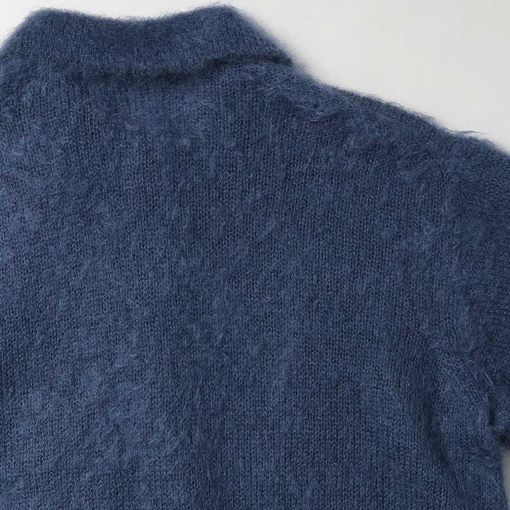 BRUSHED SUPER KID MOHAIR KNIT POLO