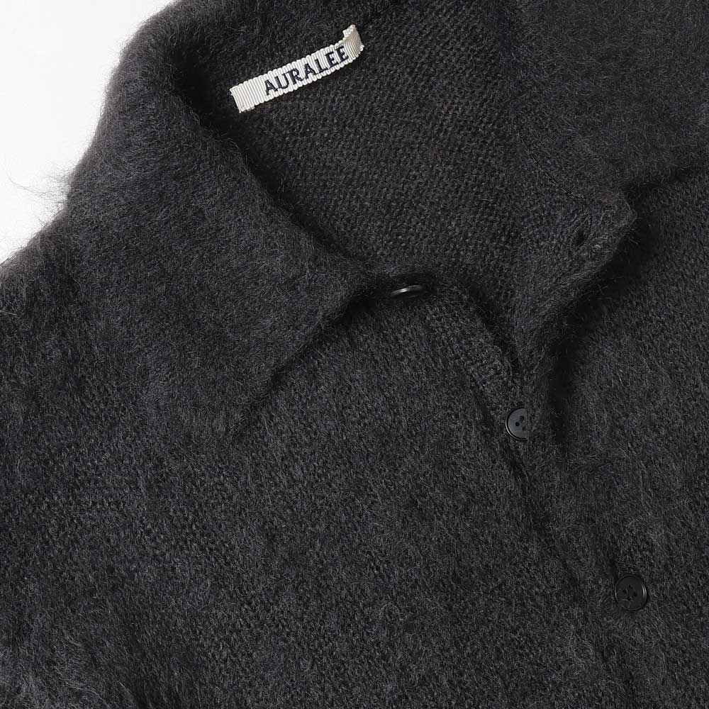 BRUSHED SUPER KID MOHAIR KNIT POLO