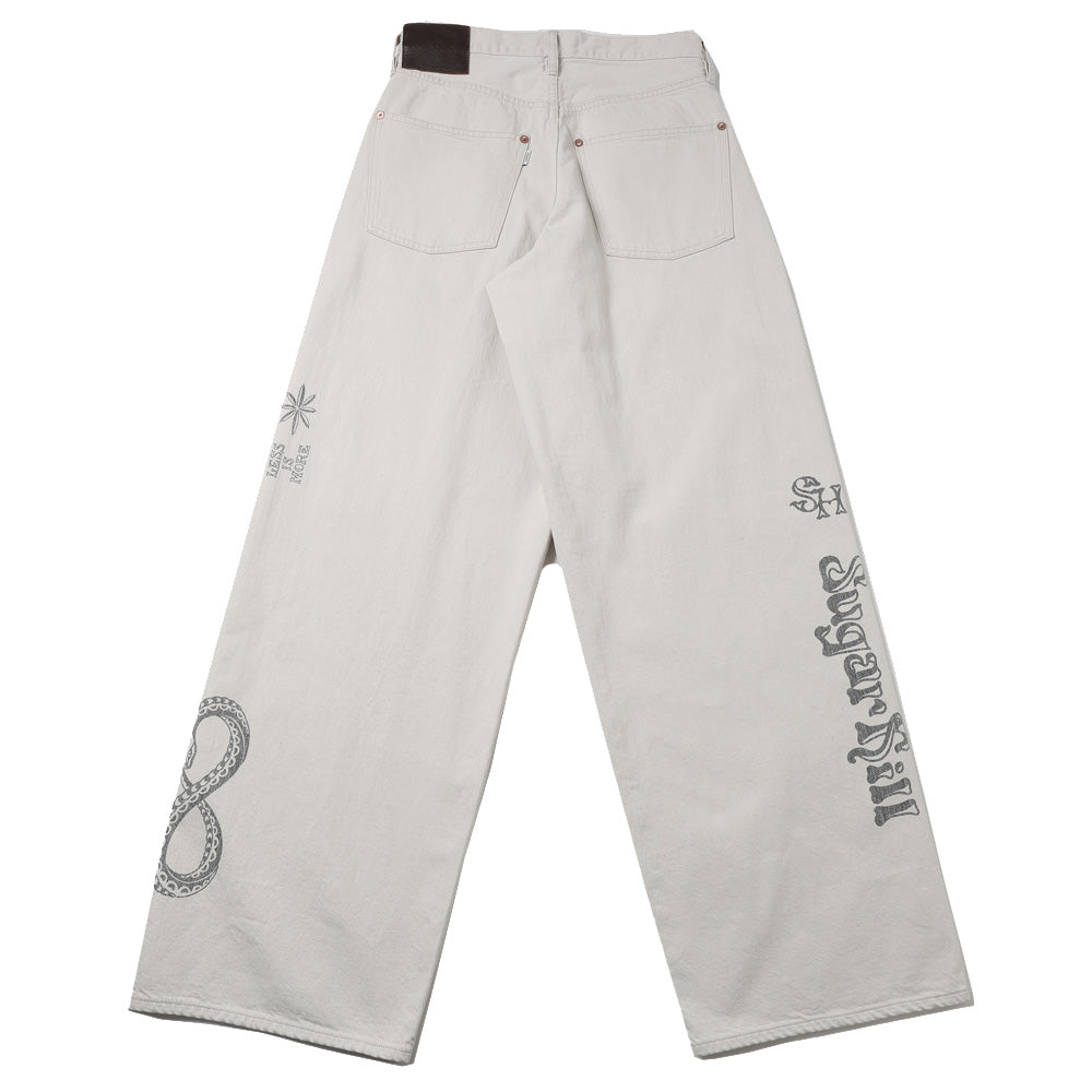 TATTOO FLASH PRINT MODERN DENIM WIDE CUT