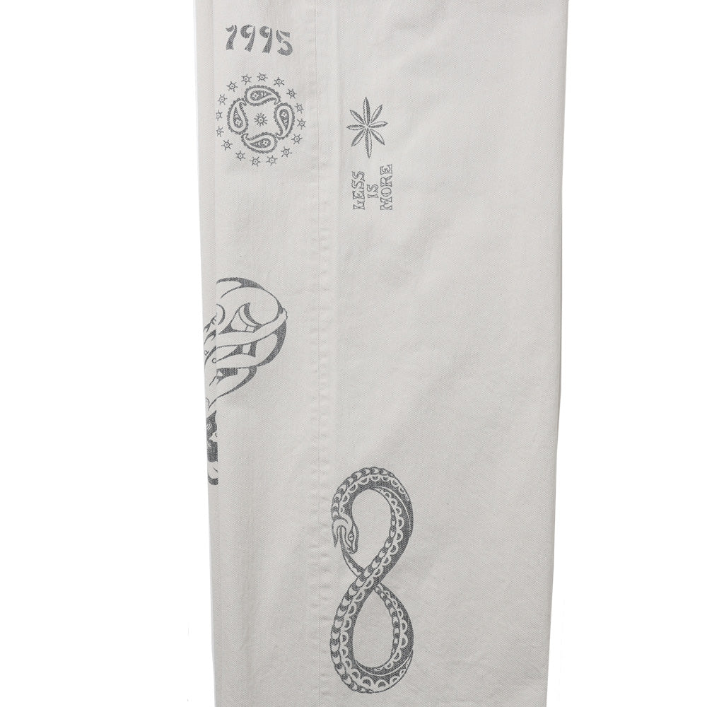 TATTOO FLASH PRINT MODERN DENIM WIDE CUT