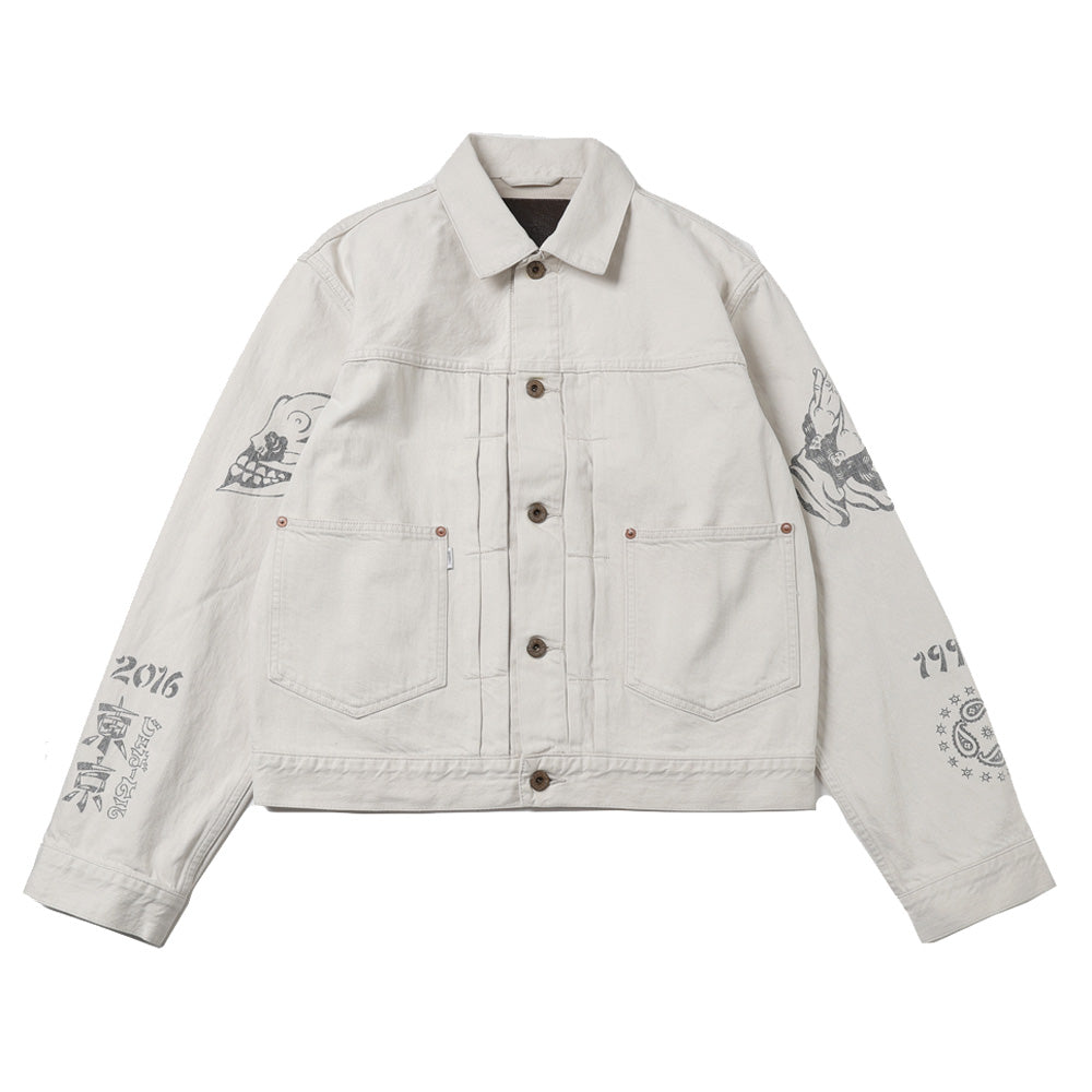 TATTOO FLASH PRINT DENIM JACKET