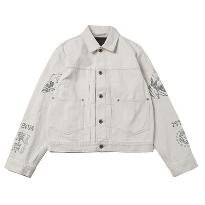 TATTOO FLASH PRINT DENIM JACKET