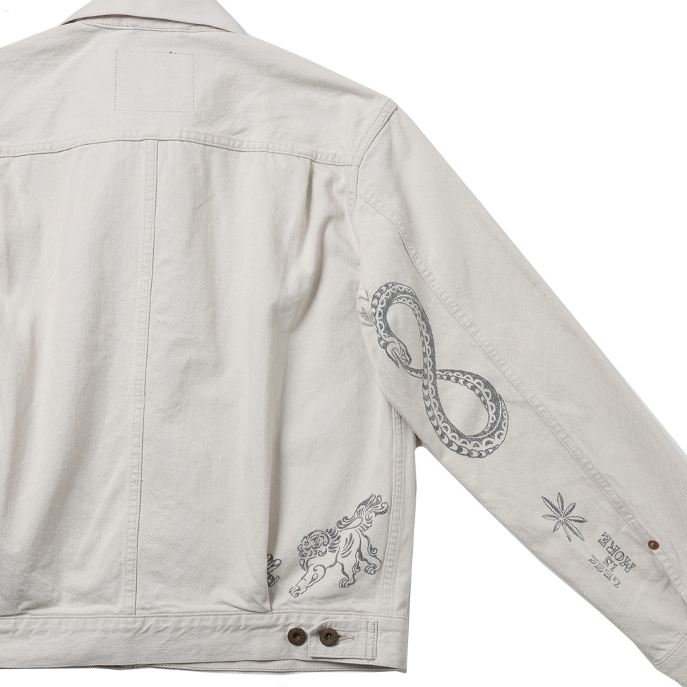 TATTOO FLASH PRINT DENIM JACKET