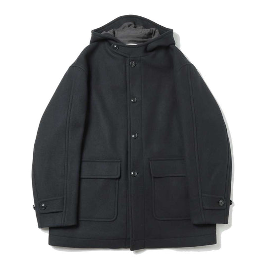 Hooded Melton Half Coat