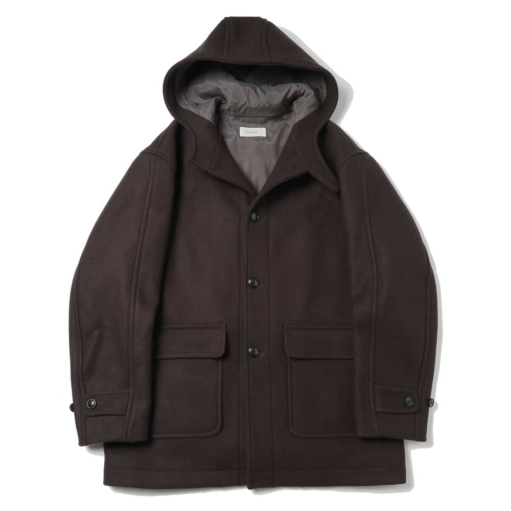 Hooded Melton Half Coat