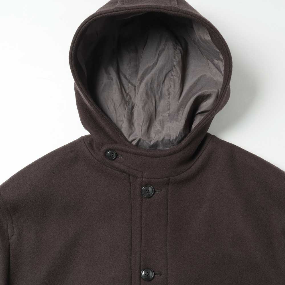 Hooded Melton Half Coat
