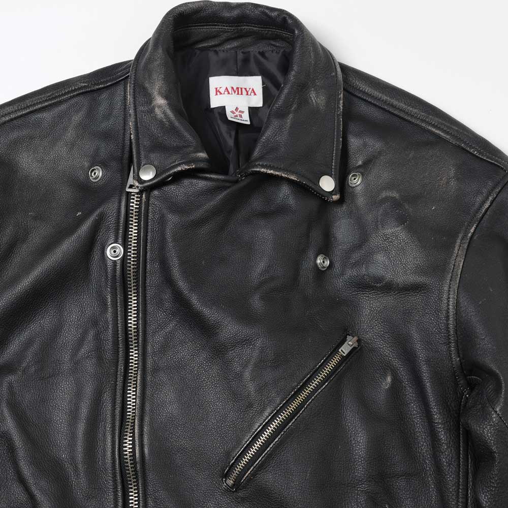 Distressed Leather Biker Jackt