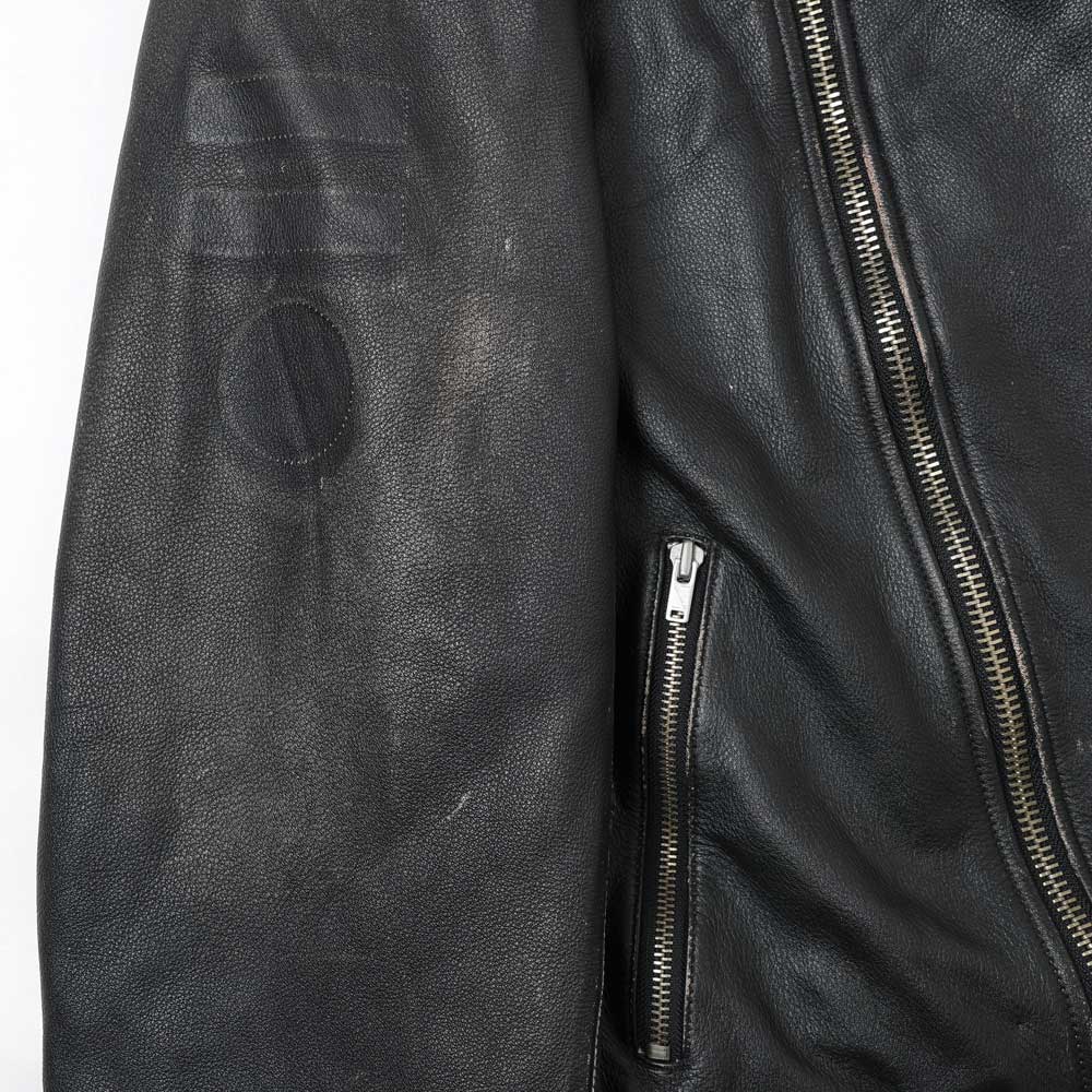 Distressed Leather Biker Jackt
