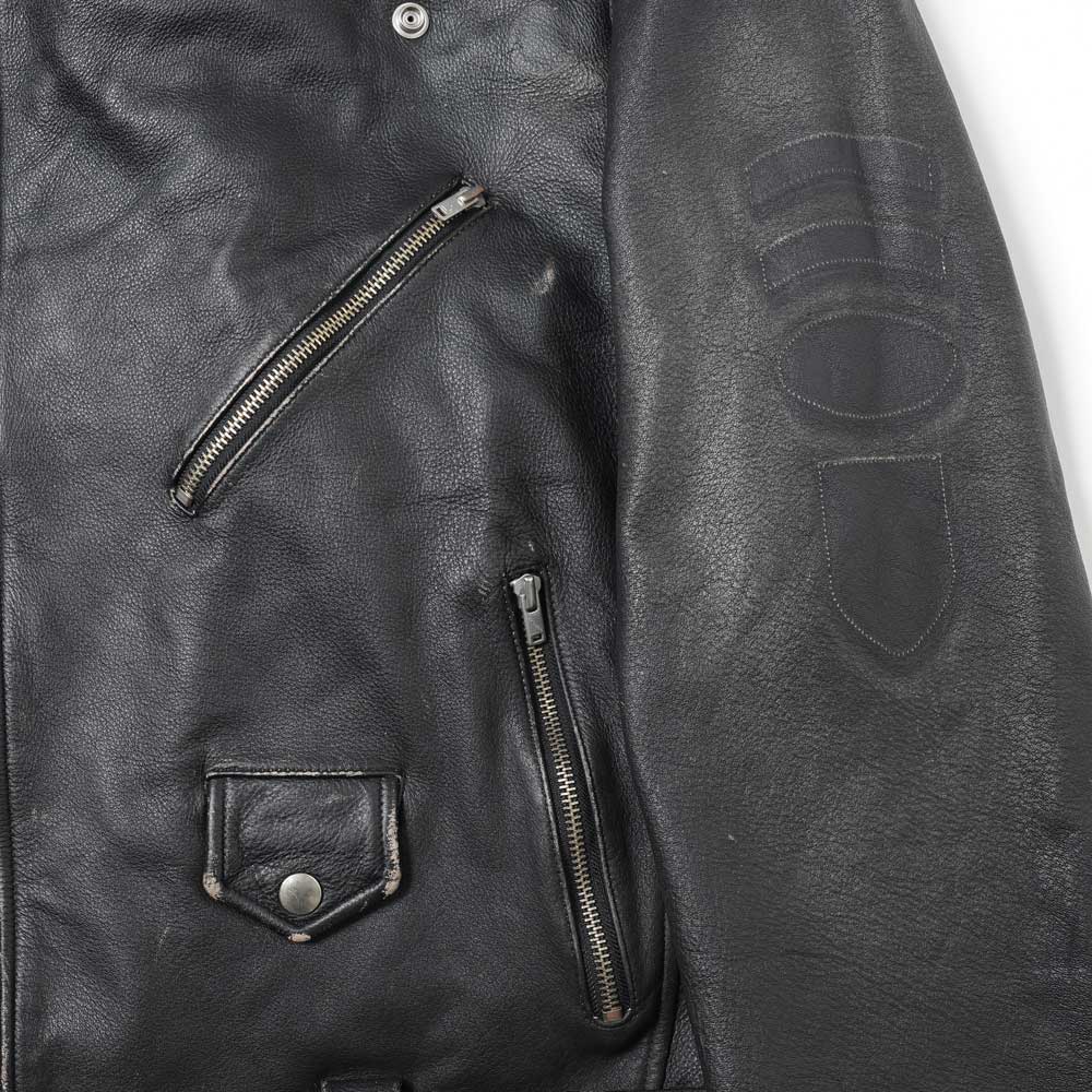 Distressed Leather Biker Jackt