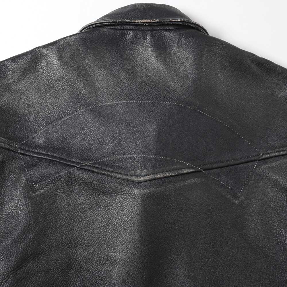 Distressed Leather Biker Jackt